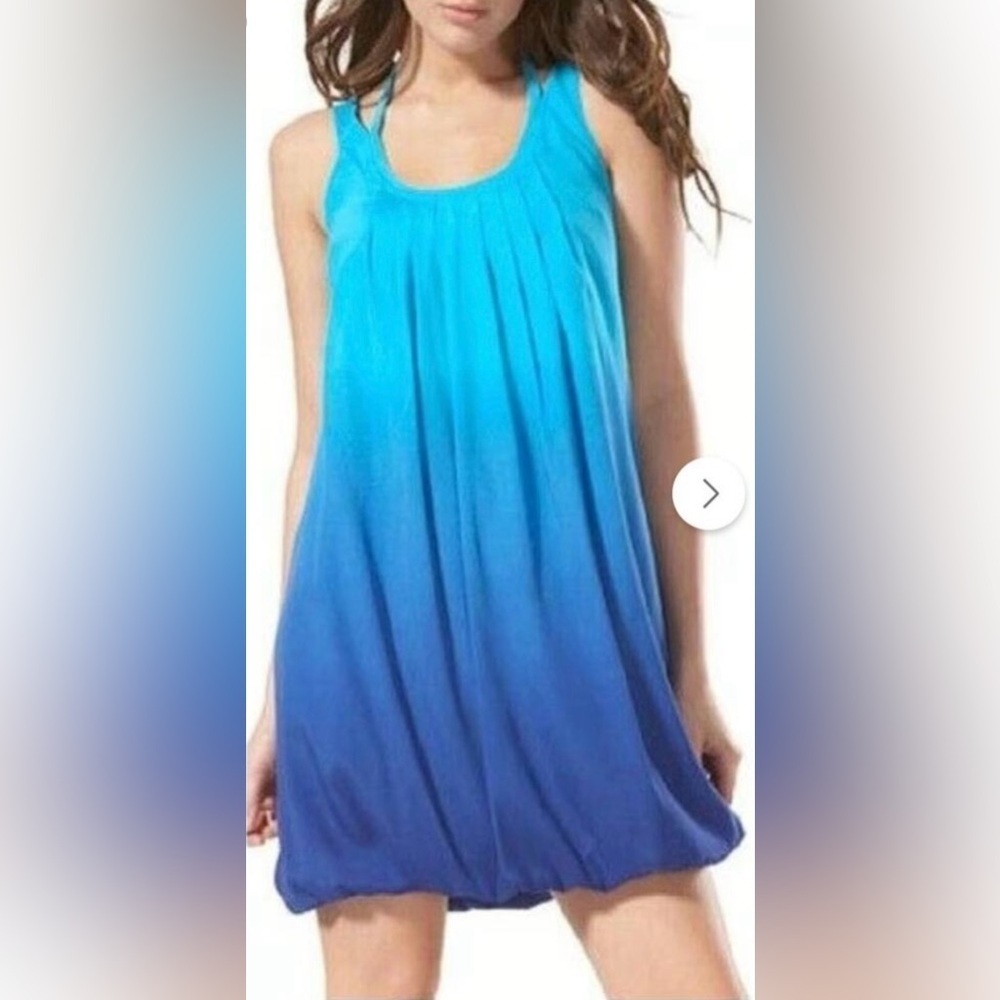- NWT EXPRESS SILK Blend Bubble Hem Emerald Ombré Green XS Dress